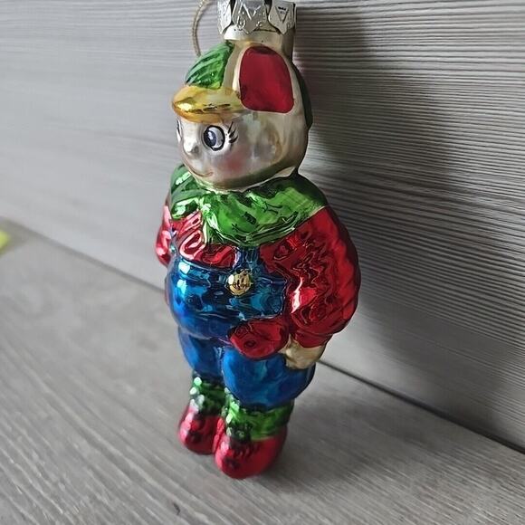 TWEEDLE DEE DUM Character Christmas Ornament Hand Blown Mercury Glass happy boy - Picture 5 of 11